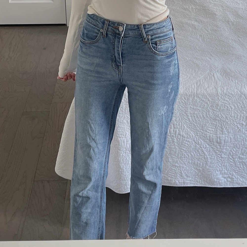 Francesca's Collections Harper Heritage high rise straight jeans in size 24 - Picture 4 of 5